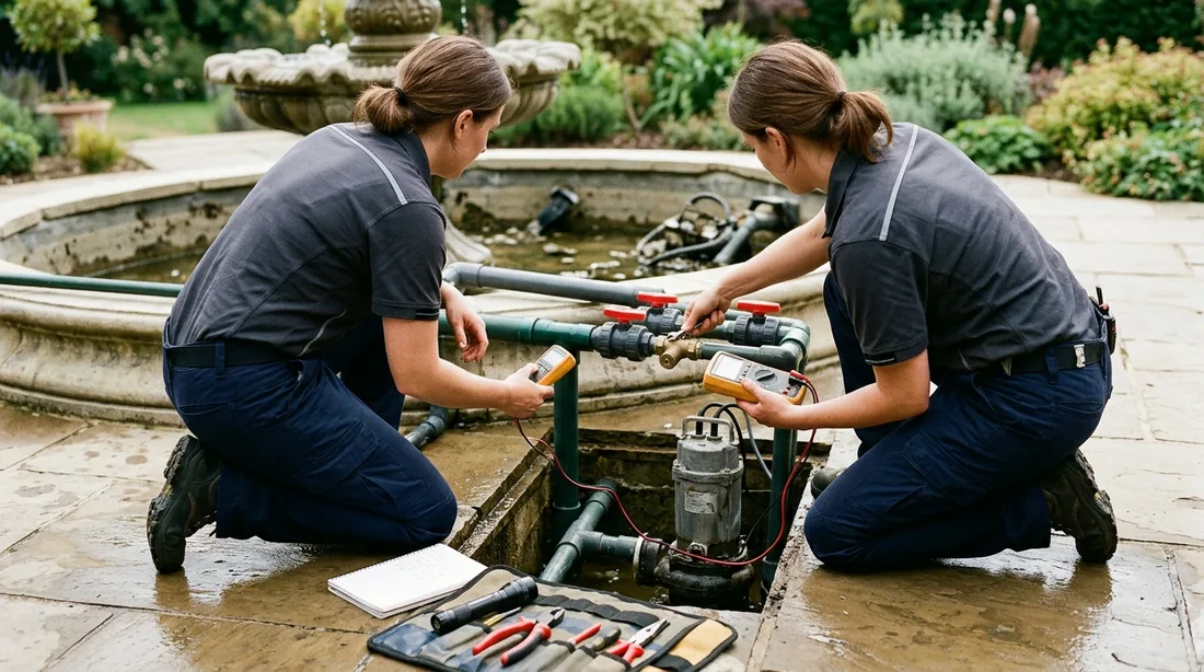 Systematic check of pump, plumbing, valves, electrical and basin — Tucson, AZ