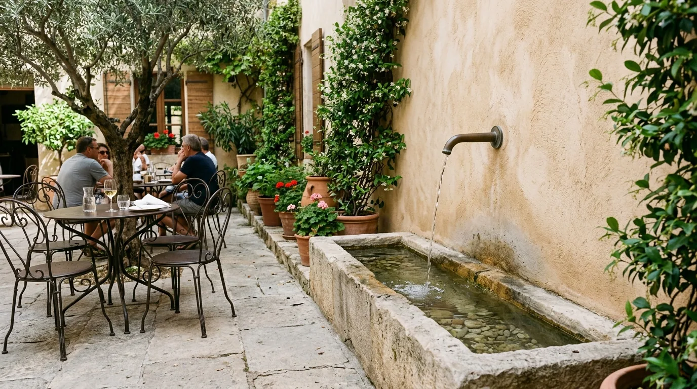 The finished result of professional water feature repair: the completed work looking clean, correct — Tucson, AZ