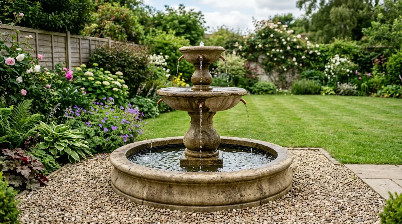 The finished result of professional water feature repair: the completed work looking clean, correct — Tucson, AZ
