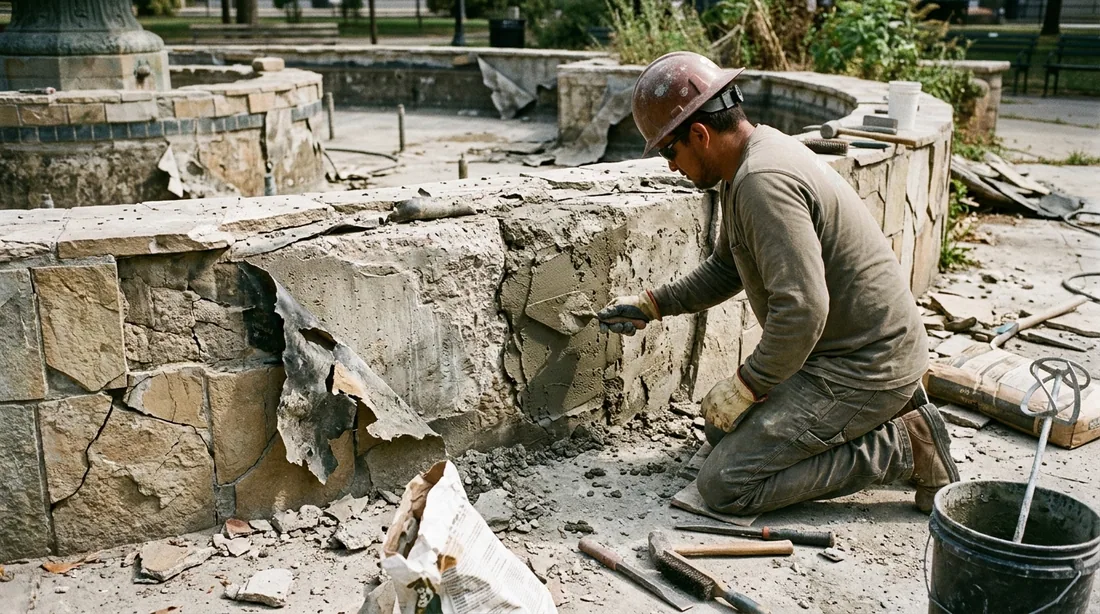 Cracked basins, failed waterproof membranes, and spalling stone or tile — Tucson, AZ